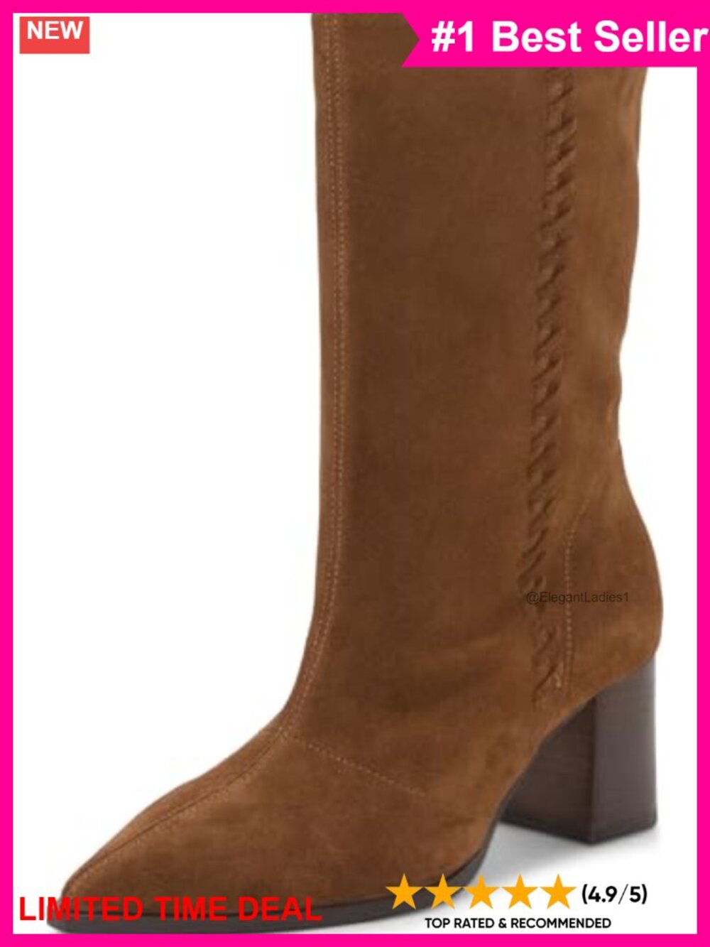 Suede Pointed Toe Ankle Booties Pull On Block Heel Bootie